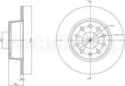 Produktbild von 2x METELLI Bremsscheibe 23-1863C für VW T-Roc (A11) für AUDI Q2 (GAB) 58 2mm