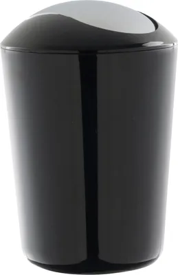 Image de Poubelle à couvercle pivotant - plastique noir - 5 l