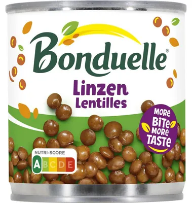 Obrázok produktu pre Bonduelle Linzen 160g – Predvarená šošovica, bohatá na bielkoviny, ideálna do šalátov a polievok