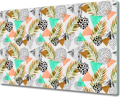 Produktbild von Glas-Herdabdeckplatte Glaskeramikfeldabdeckung Spritzschutz - 80x52 cm - Abstrakte exotische