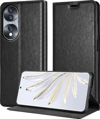 Obrázek produktu pro Cadorabo Case for Honor 70 in NIGHT BLACK Ochranné pouzdro s magnetickým zavíráním, funkcí stojánku a flipovým krytem se slotem na karty Etui Mobile Flap Case Book Tasche