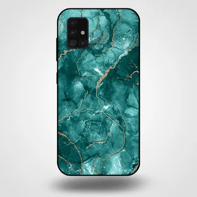 Zdjęcie produktu dla Smartphonica Etui na telefon Samsung Galaxy A51 5G z marmurowym nadrukiem - Etui z TPU z marmurowym wzorem - Złoto-zielony