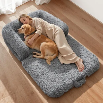 Produktbild von VEVOR Hundebett für Menschen & Hunde, 181x111x24cm, Memory-Schaum-Hundebett in M