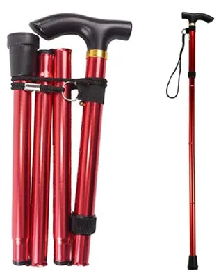 Immagine prodotto di Bastone da passeggio pieghevole per donna, colore rosso
