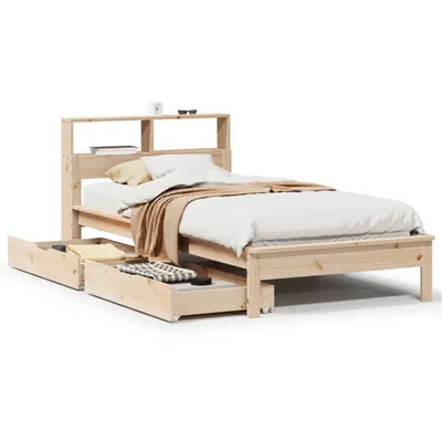 Produktbild von Bücherregalbett ohne Matratze 75x190 cm Massivholz Kiefer