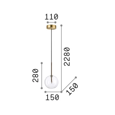 Obrázek produktu pro Ideal Lux 277370 EQUINOXE závesné svietidlo 1xG4 D150mm mosadzná