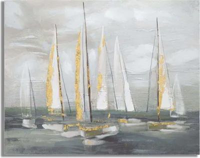 Produktbild von Mauro Ferretti Wandbild Gold Boat Leinwand 100x80 cm Gold Multicolor