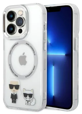 Produktbild von Karl Lagerfeld KLHMP14XHKCT iPhone 14 Pro Max 6,7  Hardcase transparent / transparent Karl & Choupette Aluminium Magsafe Handyhülle