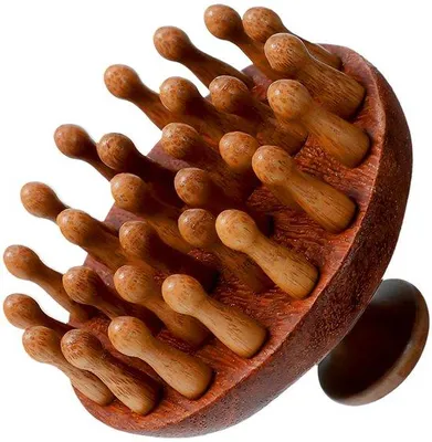 Immagine prodotto di Due spazzole massaggianti per capelli in legno, spazzole massaggianti per capelli di alta qualità, massaggiatori per capelli, spazzole per shampoo Gua Sha per donne e uomini, cura dei capelli su capelli bagnati e asciutti