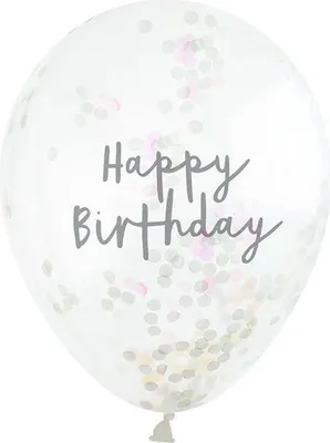 Produktbild von 5 Happy Birthday Konfetti Ballons 30cm
