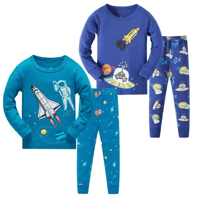 Imagen del producto de Conjunto de pijama para niños, de 4 piezas, con mangas largas