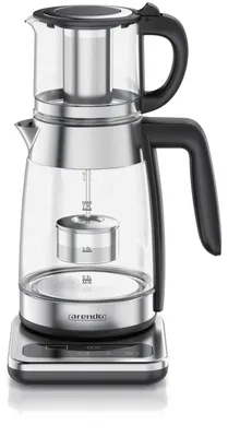 Obrázek produktu pro Arendo konvice s nastavením teploty 40° - 100 °C, konvice na čaj ze skla a nerezové oceli se sítkem na čaj, čajovar, samovar, 1,8 l, 2200 W, funkce udržování teploty, ochrana proti přehřátí, bez BPA