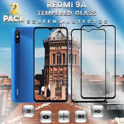 Produktbild von 2-Pack Xiaomi Redmi 9A Displayschutzfolie - Gehärtetes Glas 9H - Super Qualität 3D