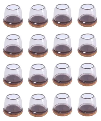 Imagen del producto de 16 protectores de fieltro para patas de sillas de silicona, cubiertas de goma TPE para patas de sillas