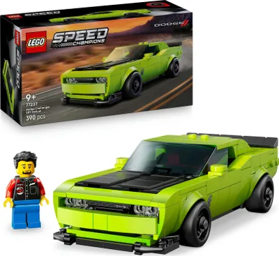 Produktbild von LEGO Speed Champions Dodge Challenger SRT Hellcat Sportwagen - Spielzeugauto mit 1 Minifigur zum Sammeln - Kreatives Rennauto - Rennauto zum Bauen - Geschenk für Jungen, Mädchen ab 9 Jahren 77237