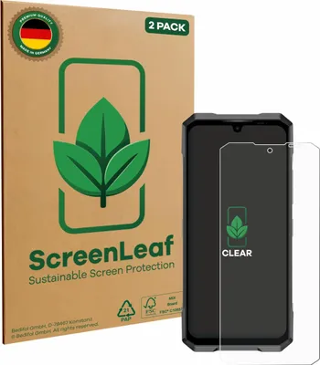 Produktbild von 2x ScreenLeaf Schutzfolie für Doogee Blade GT Play nachhaltiger Displayschutz Display Schutz Folie Klar Transparent