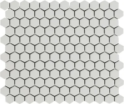 Produktbild von Keramikmosaik Hexagon 29,6 x 25,8 cm weiß matt