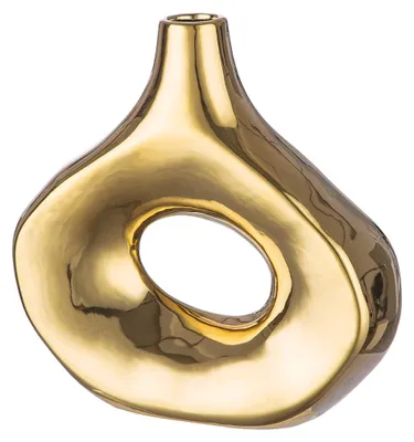 Produktbild von Gilde Vase, "Malta", Keramik, goldfarben, VE 2, L. 8.5 cm, B. 23.5 cm, H. 23 cm 32582 4063387325827
