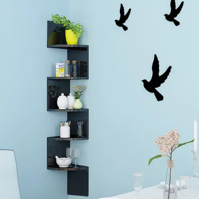Produktbild von JEOBEST® Eckregal Hängeregal Wandregal Bücherregal Regal Design  20x20x120cm Schwarz