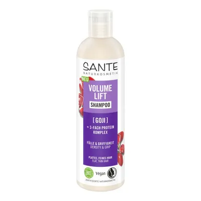 Zdjęcie produktu dla SZAMPON ZWIĘKSZAJĄCY OBJĘTOŚĆ DO WŁOSÓW CIENKICH GOJI I POTRÓJNY KOMPLEKS PROTEINOWY ECO 250 ml - SANTE
