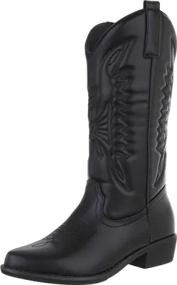 Produktbild von Ital-Design Damen Stiefel Flache Stiefel  Lederoptik Western- & Bikerstiefel 87475098 Schwarz Gr.  38