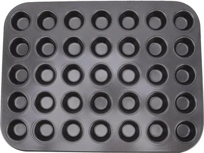Produktbild von Famanu Mini-Muffin- und Cupcake-Backform 35 Fächer - Kohlenstoffstahl mit Antihaftbeschichtung