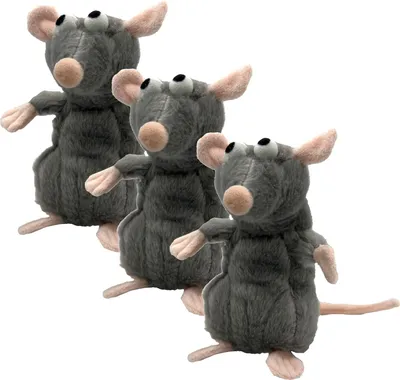 Produktbild von Aumüller Katzenspielzeug Ratte Cedric, 3er Set - Katzenspielkissen mit Baldrian