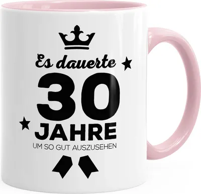 Produktbild von Geschenk-Tasse Geburtstag Volljährig Es dauerte Jahre um so gut auszusehen 18 20 25 30 40 50 60 70 75 80 Jahre Kaffeetasse Teetasse MoonWorks® 30 rosa unisize