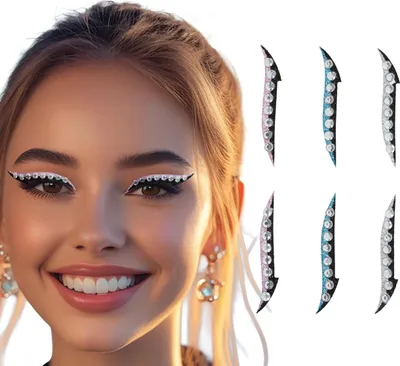 Produktbild von Gesichtsschmuck Eleganter Edelsteinglanz Für Karnevalsabenteuer Kreative Glamouröse Accessoires Strahlender Blick Glitzernde Akzente Party Highlight, Farbe: Mehrfarbig
