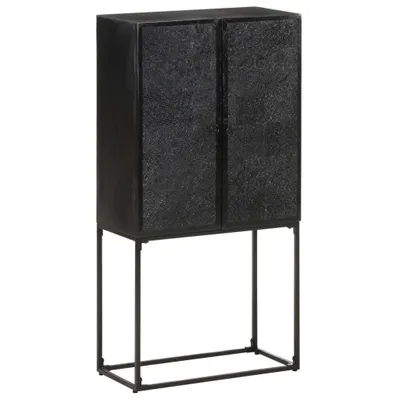 Image de Buffet Noir 60x30x120 cm Bois massif d'acacia et de manguier