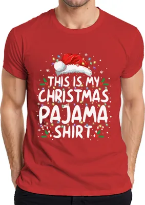 Produktbild von This is my Christmas Pajama Shirt Lichterkette - Weihnachten Xmas Christmas Herren T-Shirt, Rot, L