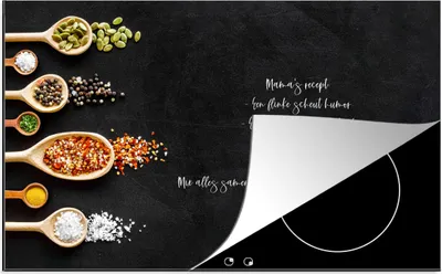 Produktbild von KitchenYeah© Herdabdeckplatte Zitate - Sprichwörter - Muttis Rezept - Küche , 90x52cm, Küche Deko, Glaskeramikkochfeld Herdabdeckung, Abdeckplatte fùr Kochfeld