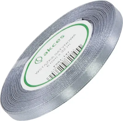 Zdjęcie produktu dla Wstążka satynowa ciemny srebrny 6mm - 32mb