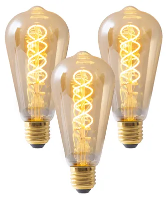 Zdjęcie produktu dla Zestaw 3 sztuk żarówek LED Näve DILLY 6,4 x 6,4 cm 5 W ciepła biel bursztynowa 4135603
