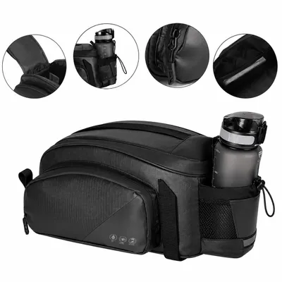 Produktbild von 11L Fahrradtasche für Gepäckträger Hinten, 3-in-1 Gepäckträgertasche Wasserdicht mit Regenschutz, Reflektierende Fahrrad Gepäcktasche