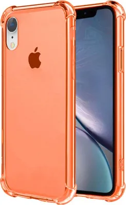 Image de Smartphonica iPhone Xr transparent
  housse en silicone antichoc avec bumper - Orange
