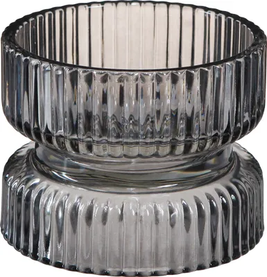 Produktbild von Elegante Teelichthalter aus Glas im Retro-Design für stilvolle Dekoration, 4 Stück