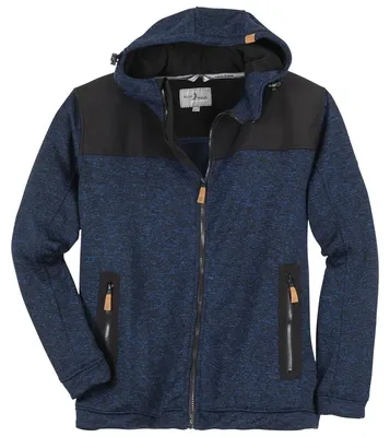 Produktbild von Blue Wave XXL Strick-Fleecejacke blau melange