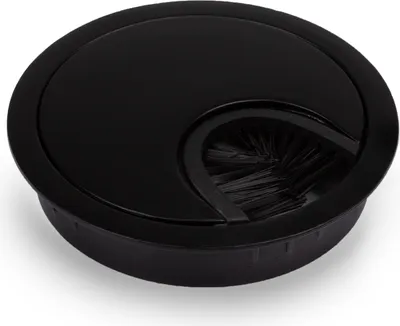 Produktbild von Novaato Schreibtisch Kabeldurchführung mit Bürstendichtung 2er Set, Kabelaufroller Loch-Abdeckung für Computer, Organizer Kabelmanagement Organizer für Haus- & Büro, Arbeitstische, 60 mm (Schwarz)