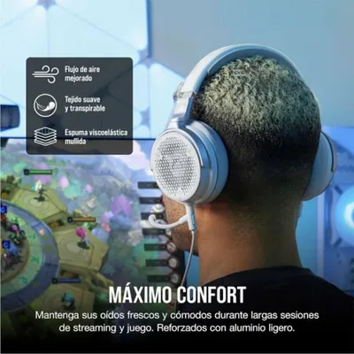Zdjęcie produktu dla Corsair VIRTUOSO PRO, Przewodowa, Gaming, 20 - 40000 Hz, 1,23 kg, Zestaw słuchawkowy, Biały