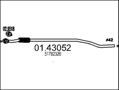 Produktbild von MTS Abgasrohr Auspuffrohr für FIAT GRANDE PUNTO (199) Vorne 01.43052