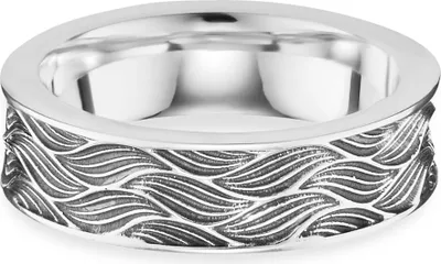 Produktbild von cai Ring 925/- Sterling Silber rhodiniert oxidiert Wellen