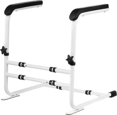 Produktbild von Aufstehhilfe Couch & Stuhl 200 kg – Verstellbare Aufstehhilfe für Senioren & Pflege – Stabile Haltegriffe – Höhenverstellbar – Schwarz/Weiß