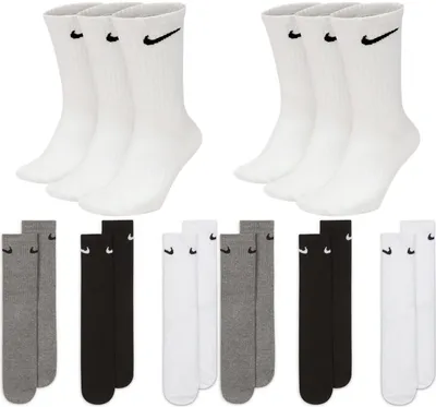 Produktbild von 6 Paar Nike Everyday Lightweight Crew SX7676 Tennis Socke - Farbe: weiß weiß/grau/schwarz - Größe: 46-50