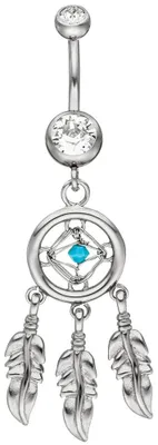 Produktbild von Bauchnabelpiercing Piercing Traumfänger aus Edelstahl mit Swarovski-Elements