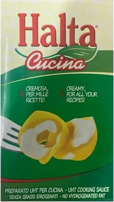 Produktbild von Halta Cucina Preparato Alimentare UHT per Cucina Cremige Zubereitung UHT für die Küche Ideal für Pasta, Saucen, Pizza Kochsahne Sahne 1000ml