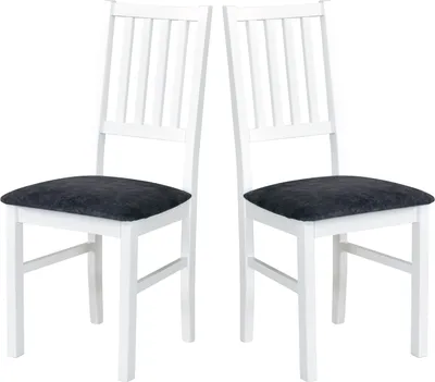 Produktbild von Esszimmerstuhl, Holz Eiche Massiv Stuhl Stühle Küchenstuhl - Set 2x Nilo 7 , weiss