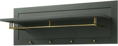 Produktbild von Landhaus Garderobenpaneel mit Kleiderstange ATHEN-61 in englisch-grün, B/H/T: 109/40/37 cm