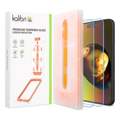 Produktbild von kalibri 2x Panzer Schutz Glas Folie für Apple iPhone 16 - Glas Schutzfolie Set - Full Display Screen Protector - Handy Schutzglas kratzfest - mit