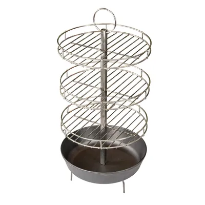 Produktbild von Grillrost mit Pfanne für Tandoor – Hochwertiges Grillzubehör für Fleisch, Gemüse und Fisch